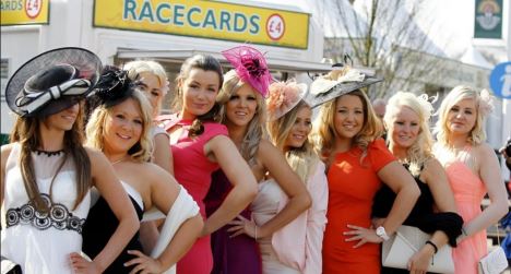 Ladies arriving for the glamorous Ladies Day of the Cheltenham festival