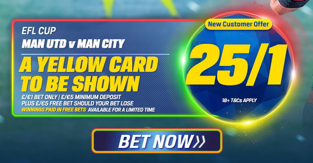 A yellow card to be shown enhanced odds